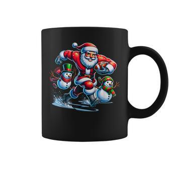 Christmas Football Santa Playing Football Coffee Mug - Seseable