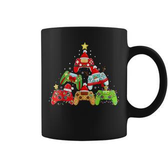 Christmas Gamer Tree Santa Hat Lights Video Game Boys Ns Coffee Mug - Seseable