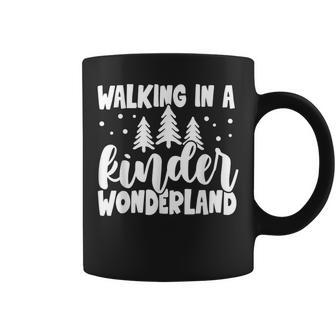 Christmas Kindergarten Teacher Walking In Kinder Wonderland Coffee Mug - Monsterry