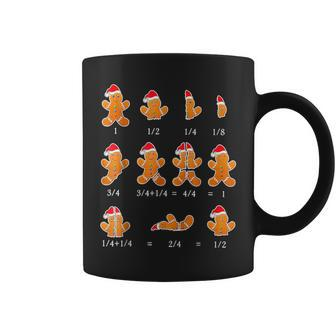 Christmas Math Teacher Fraction Gingerbread Cookie Santa Hat Coffee Mug - Monsterry AU
