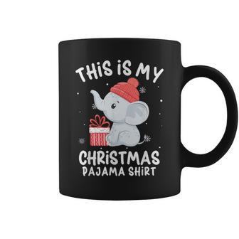 This Is My Christmas Pajama Baby Elephant Hat Xmas Coffee Mug - Monsterry DE