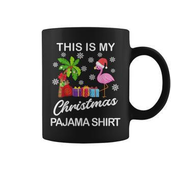 This Is My Christmas Pajama Flamingo Hawaiian Lover Coffee Mug - Monsterry DE