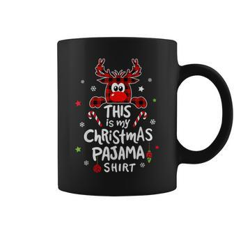This Is My Christmas Pajama Christmas Reindeer Coffee Mug - Seseable