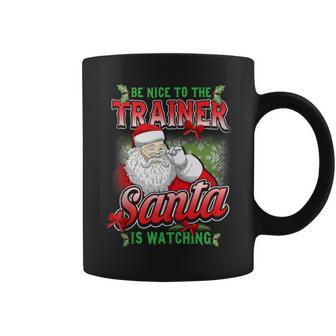 Christmas Personal Trainer Gym Workout Exercise Santa Claus Coffee Mug - Monsterry