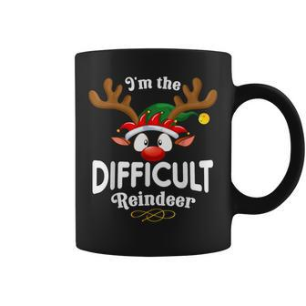 Christmas Pjs Difficult Xmas Reindeer Matching Coffee Mug - Thegiftio UK