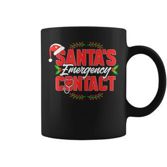 Christmas Santa's Emergency Contact Nurse Coffee Mug | Mazezy