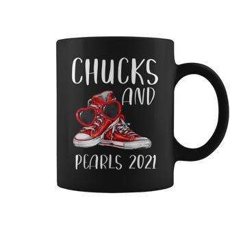 Chucks And Pearls Kamala Harris For For Teachers Coffee Mug | Crazezy CA