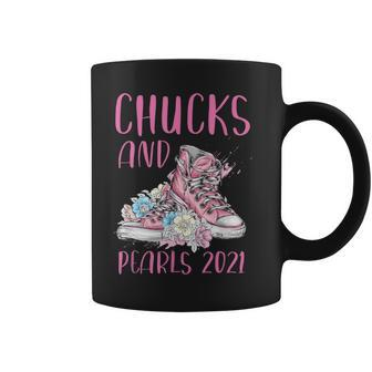 Chucks And Pearls Kamala Harris For Teachers Coffee Mug | Crazezy DE