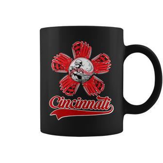 Cincinnati Baseball Flower I Love Cincinnati Baseball Spirit Coffee Mug - Monsterry DE