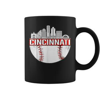 Cincinnati Vintage Baseball Distressed Gameday Retro Coffee Mug - Seseable