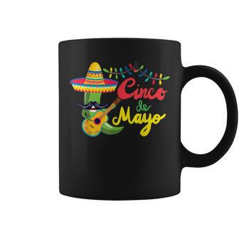 Cinco De Mayo Drinko De Mayo Music Lover With Mustache Coffee Mug - Monsterry