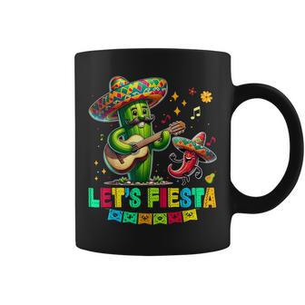 Cinco De Mayo Let's Fiesta Cactus Sombrero Hat Coffee Mug - Seseable