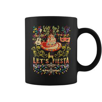 Cinco De Mayo Mexican Guitar Music Colors Lets Fiesta Party Coffee Mug - Monsterry DE