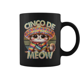 Cinco De Meow Fiesta Cat Cinco De Mayo Sombrero Poncho Coffee Mug | Mazezy