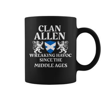 Clan Allen Scottish Lion Family Name Coffee Mug - Seseable