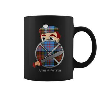 Clan Anderson Surname Last Name Scottish Tartan Crest Coffee Mug - Seseable