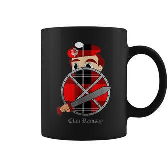 Clan Ramsay Surname Last Name Scottish Tartan Crest Coffee Mug - Seseable