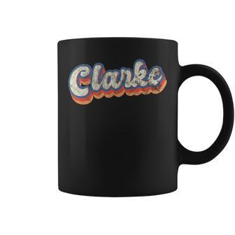 Clarke Personalized Name Custom Lettering 70'S Coffee Mug - Seseable