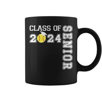 Class Of 2024 Senior Softball Player Graduation Coffee Mug - Monsterry
