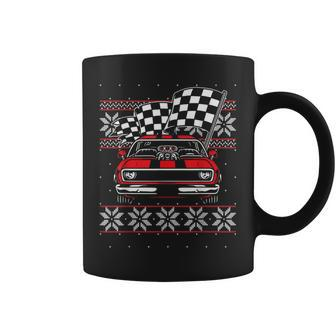 Classic Muscle Car Guys Matching Ugly Christmas Car Racing Coffee Mug - Monsterry UK