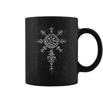 Classic Nordic Celtic Symbol Viking Compass Vegvisir Coffee Mug - Monsterry UK