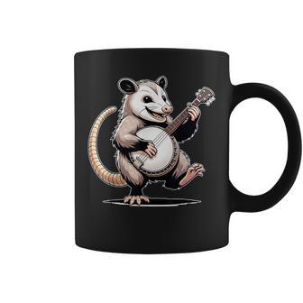 Classic Opossum Playing Banjo Guitar Possum Love Animals Cat Coffee Mug | Mazezy