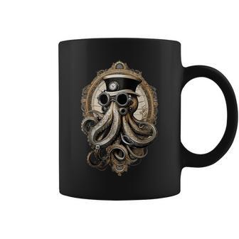 Classic Steampunk Octopus Retro Vintage Funky Fun Graphic Coffee Mug - Monsterry