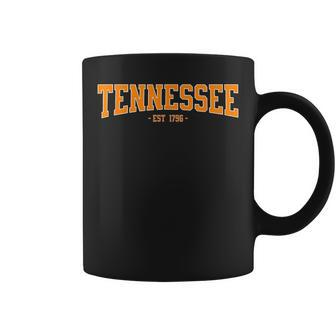 Classic Tn Orange Print Retro Varsity Vintage Tennessee Coffee Mug - Seseable