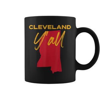 Cleveland Mississippi Y'all Ms Pride State Map Cute Coffee Mug - Monsterry