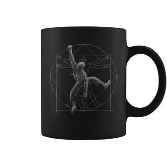 Climb On Vitruvian Man Inspired Drawing Bouldering Climber Coffee Mug - Seseable