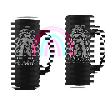 Clubfoot Awareness Month Pink & Blue Ribbon Clubfoot Fighter Coffee Mug - Seseable