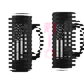 Coche Entusiasta Bandera Americana Pistón Músculo Coche Taza de café - Regaloses