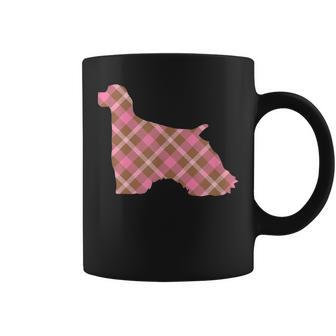 Cocker Spaniel Pink Plaid Dog Silhouette V1 Coffee Mug - Monsterry UK