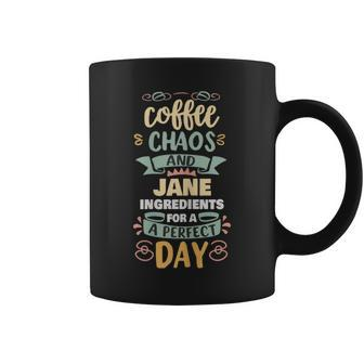 Coffee Chaos And Jane Personalized Jane Name Coffee Mug - Seseable