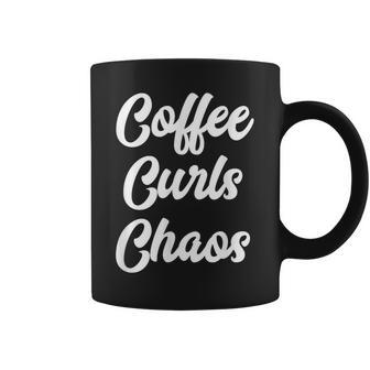 Coffee Curls Chaos Curly Hair Big Head Of Locks Drama Coffee Mug - Monsterry AU