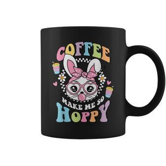 Coffee Makes Me So Hoppy Easter Rabbit Bunny Face Girl Coffee Mug - Thegiftio UK