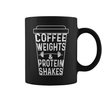 Coffee Weights & Protein Shakes Lifting Coffee Mug - Monsterry