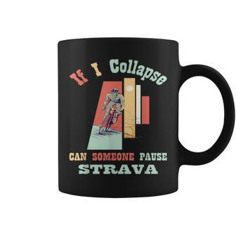 If I Collapse Strava Cycling Vintage Retro Style Coffee Mug - Monsterry