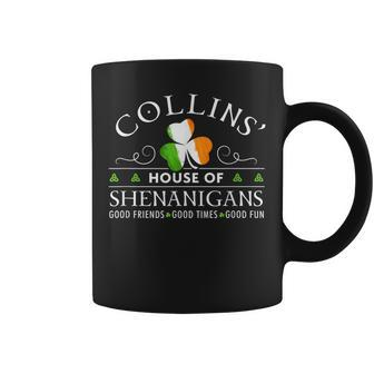 Collins House Of Shenanigans Irish Family Name Coffee Mug - Seseable