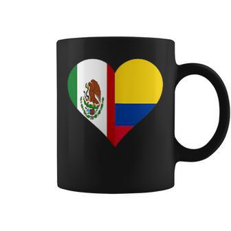 Colombian Mexican Heart Flag Colombia Mexico Coffee Mug - Monsterry