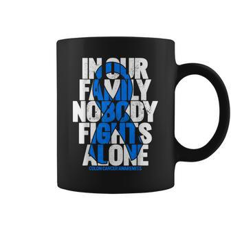Colorectal Cancer Support Family Blue Colon Cancer Awareness Coffee Mug | Mazezy