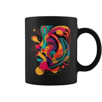 Colorful And Abstract Face Modern Art Geometric Coffee Mug - Monsterry AU