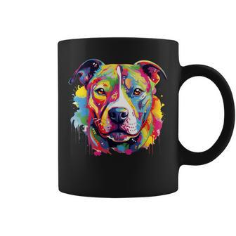 Colorful Pit-Bull Terrier Dog Love-R Dad Mom Boy Girl Coffee Mug - Monsterry