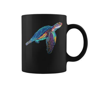 Colorful Sea Turtle Watercolor Lover Dad Mom Coffee Mug - Monsterry UK