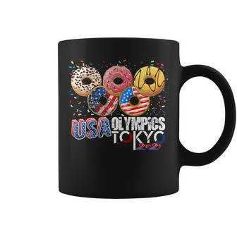 Colorful Usa Tokyo Donuts In The Shape Of The Olympic Symbol Coffee Mug | Crazezy UK
