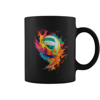 Colorful Volleyball Volleyball Player Girls Woman N Coffee Mug | Seseable CA