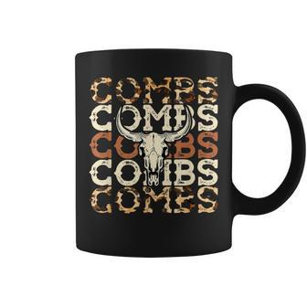 Combs Retro Cow Skull Cowgirl Western Country Music Coffee Mug - Seseable