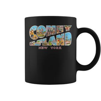 Coney Island New York Ny Vintage Retro Souvenir Coffee Mug - Monsterry