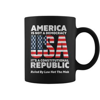 Constitutional Republic Ruled By Law Not The Mob Usa Flag Coffee Mug - Monsterry CA
