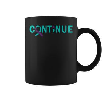 Continue Semicolon Suicide Prevention Awareness Coffee Mug - Monsterry